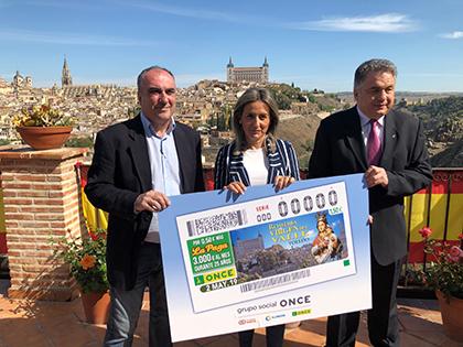 Foto de la presentación del cupón dedicado a la Romería de la Virgen del Valle de Toledo