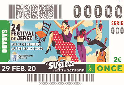 Cupón de la ONCE dedicado al Festival Flamenco de Jerez