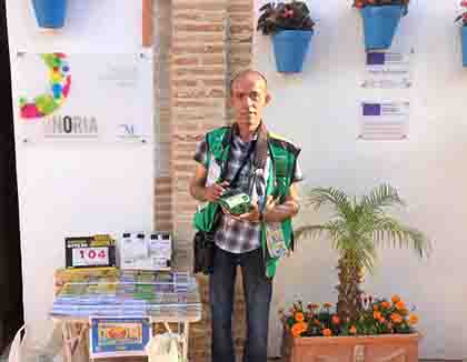 Arsenio González, vendedor de la ONCE en  Marbella