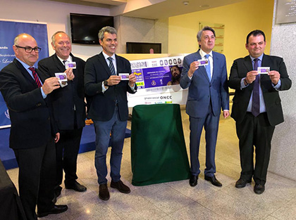 Presentación del cupón de la ONCE dedicado a la Hermandad de la Columna de San Fernando Cádiz