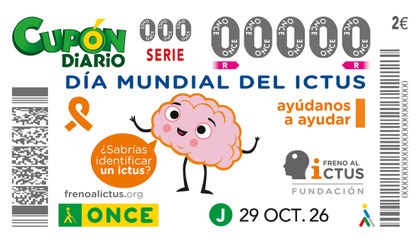 Cupón de la ONCE dedicado al Día Mundial del Ictus 2026