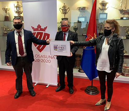 Presentación del cupón dedicado al Centenario del Club Atlético Osasuna