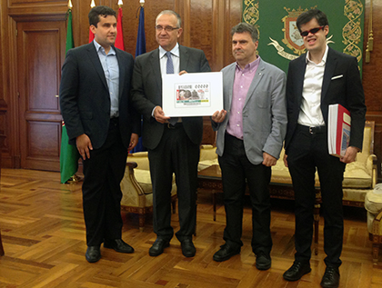 Presentación del cupón que la ONCE dedica a las Fiestas de San Fermín 2019