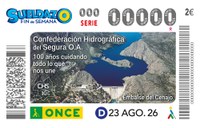 Cupón de la ONCE dedicado al Centenario de la Confederación Hidrográfica del Segura