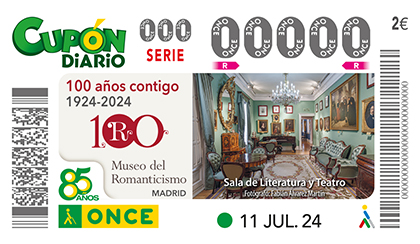 Cupón de la ONCE dedicado al Centenario del Museo del Romanticismo