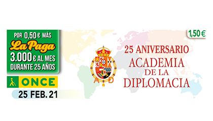 Cupón dedicado al 25 aniversario de la Academia de la Diplomacia