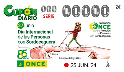 Cupón de la ONCE dedicado al Día Internacional de las Personas con Sordoceguera