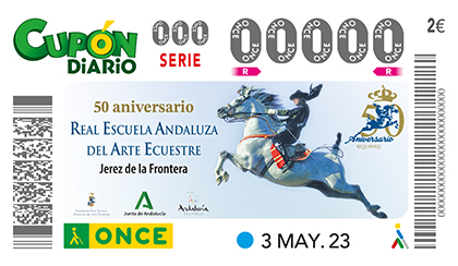 Cupón dedicado al 50 aniversario de la Real Escuela Andaluza de Arte Equestre, de Jerez