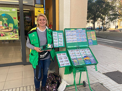 Mari Ángeles Serrano, vendedora de la ONCE en Sanlúcar de Barrameda