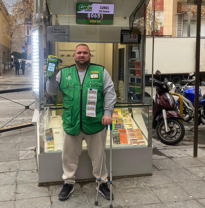 Francisco Manuel Jiménez, vendedor ONCE en Granada