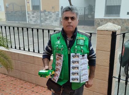 El vendedor José Antonio Delgado Cuello, que ha repartido el premio mayor en Monesterio.