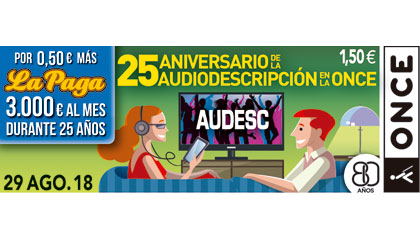 Cupón del 29 de agosto dedicado a los 29 años de la audiodescripción