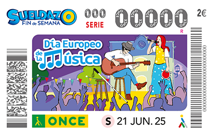 Cupón de la ONCE dedicado al Día Europeo de la Música