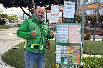 Alejandro Fernández, vendedor de la ONCE en Álora y Campanillas
