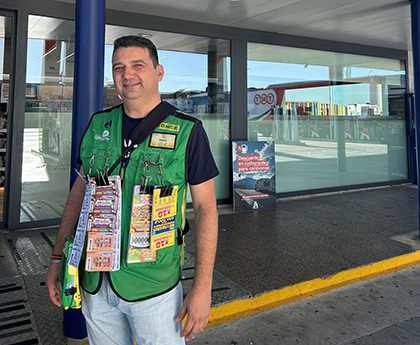 Andrés Redondo, vendedor de la ONCE en Guarromán