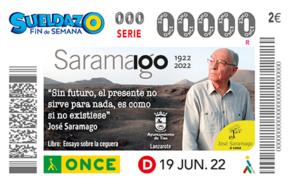 Cupón dedicado al Centenario del nacimento de José Saramago
