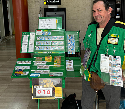 Juan Antonio García Pérez, vendedor ONCE que ha dado un Sueldazo en Breña Alta