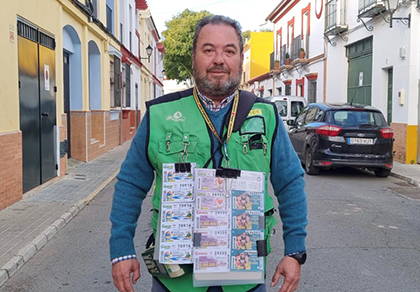 Juan Antonio Rodríguez, vendedor de la ONCE que ha dado un Sueldazo en Aznalcázar