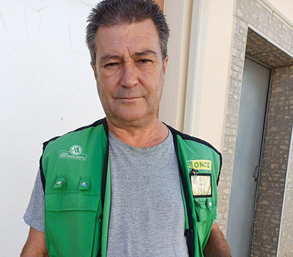 Francisco Mata Sáez, vendedor ONCE en Montijo