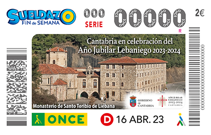 Cupón de la ONCE dedicado al Año Jubilar Lebanieg