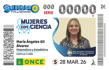 Cupón de la ONCE dedicado a la matemática Mª Ángeles Gil Álvarez