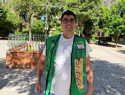 Guillermo Chamizo, vendedor de la ONCE que ha dado un Sueldazo en el Hospital de Valme, en Sevilla
