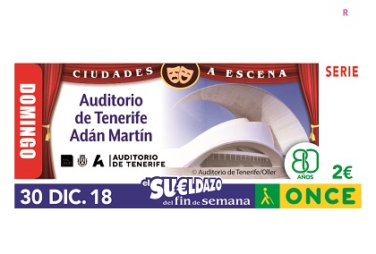 Cuoón de la ONCE dedicado al Auditorio de Tenerife Adán Martín 301218