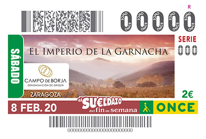 Cupón de la ONCE dedicado al ‘imperio de la garnacha’ y la Denominación de Origen Campo de Borja