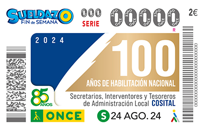 Cupón de la ONCE dedicado al Centenario del Cuerpo de Secretarios e Interventores de la Administración Local 