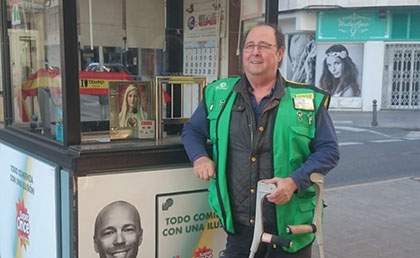 El vendedor José Vicente Fernández Herreros, que ha dejado los premios en Ciudad Real