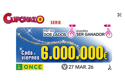 Cuponazo de la ONCE del viernes 27 de marzo de 2026