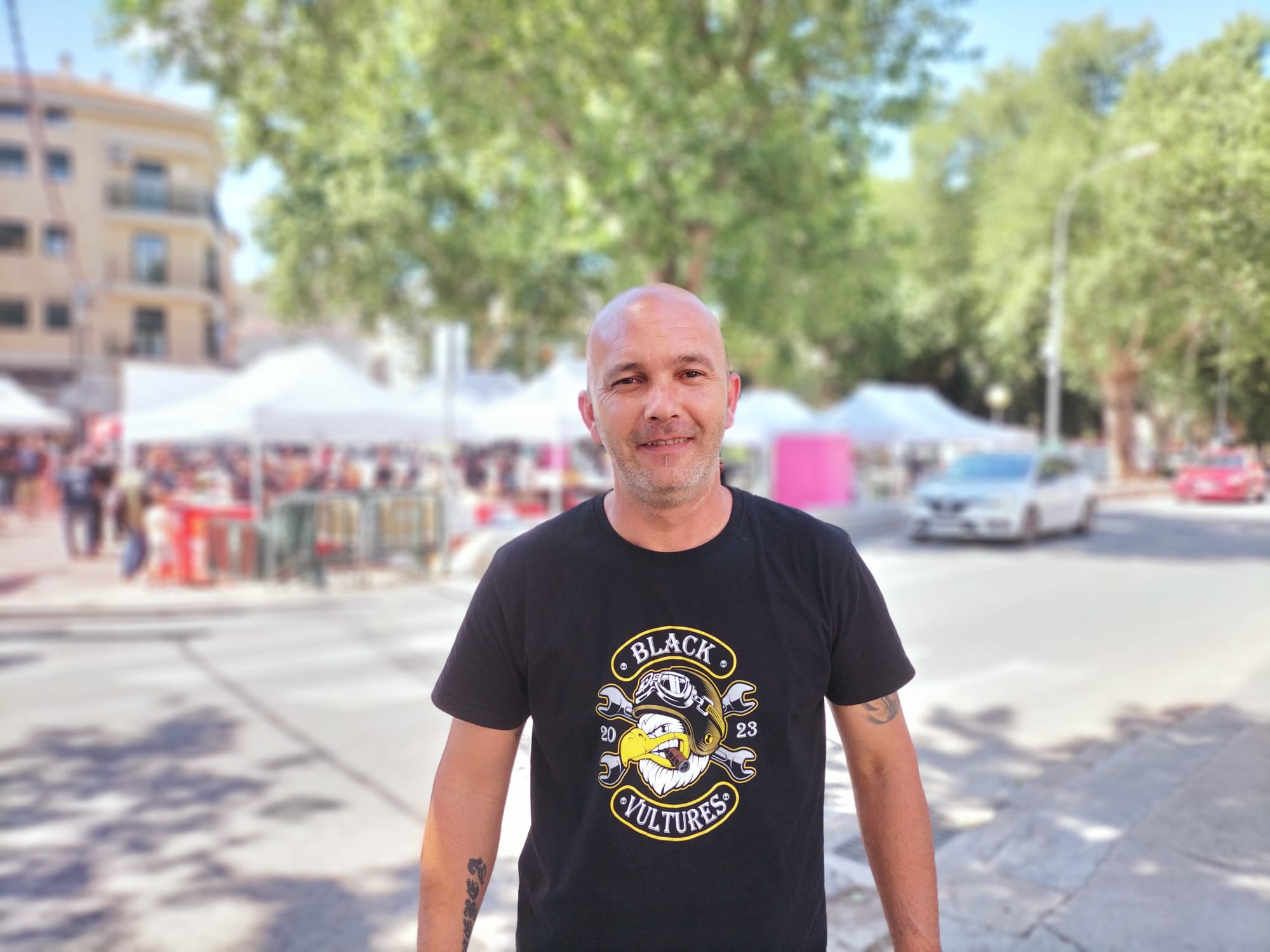 Iván Aparisi, durante la concentración motera en Bétera