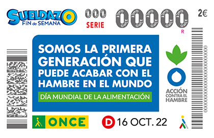 Cupón de la ONCE dedicado al Dia Mundial de la Alimentacion
