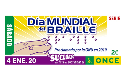 Cupón de la ONCE dedicado al Día Mundial del Braille 040120