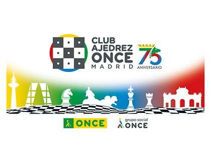 Logo del 75 aniversario del Club de Ajedrez ONCE Madrid