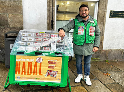 Juan Carlos Rodríguez Collazo, vendedor de la ONCE en Santiago de Compostela