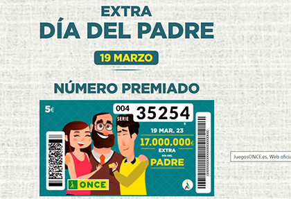 NUMERO PREMIADO EXTRA DIA DEL PADRE DE LA ONCE 2023