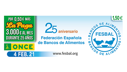 Cupón dedicado al 25 aniversario de la Federación Española de Bancos de Alimentos