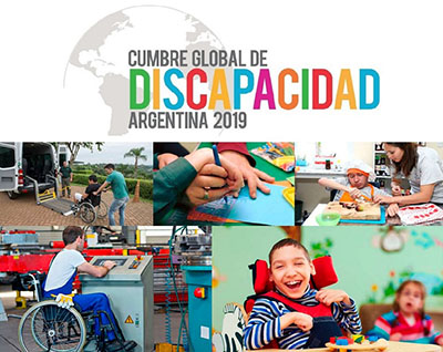 Cartel de la II Cumbre Global de la Discapacidad en Argentina