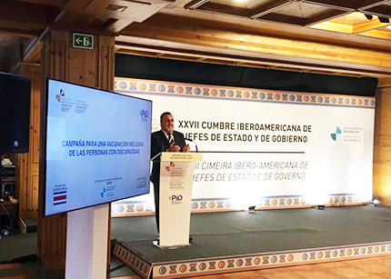 Miguel Carballeda durante su intervención en la XXVII Cumbre Iberoamericana de Jefes de Estado y de Gobierno