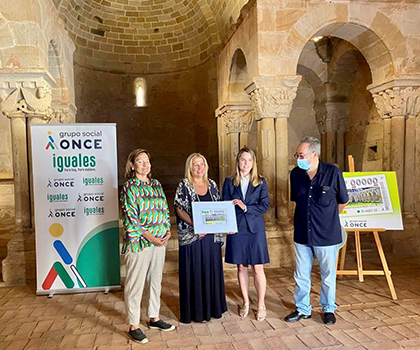 Presentación del cupón de la ONCE dedicado al Monasterio de San Juan de Duero.