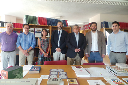 Visita del rector de la Universidad de Extremadura a la Delegación Territorial de la ONCE en la Comunidad Autónoma 