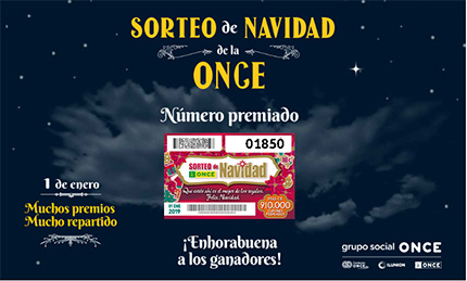 Imagen cupón premiado sorteo navidad de la ONCE