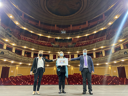 Presentación del cupón de la ONCE dedicado al Teatro Gayarre de Pamplona