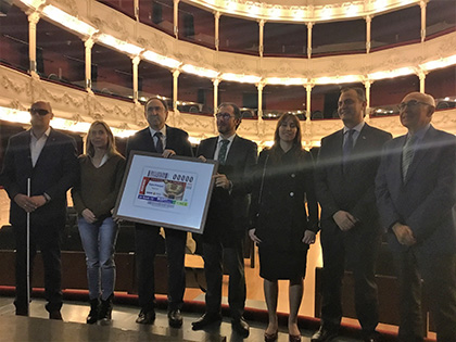 Presentación del cupón de la ONCE dedicado al Teatro Principal de Palencia