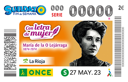 Cupón de la ONCE dedicado a la escritora y dramaturga riojana María de la O Lejárraga