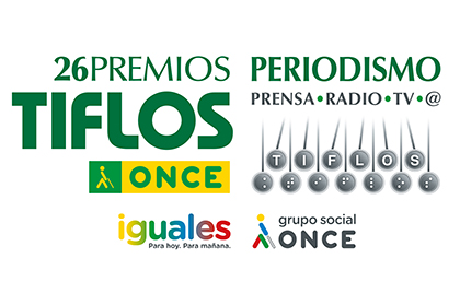 Logotipo de la 26 edición de los Premios Tiflos de Periodismo del Grupo Social ONCE