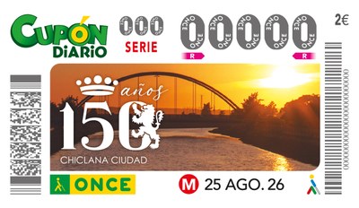 Cupón dedicado a los 150 años de Chiclana como ciudad Cupón dedicado a los 150 años de Chiclana como ciudad