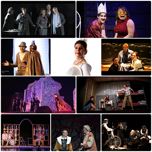 Collage con todos los grupos de teatro participantes