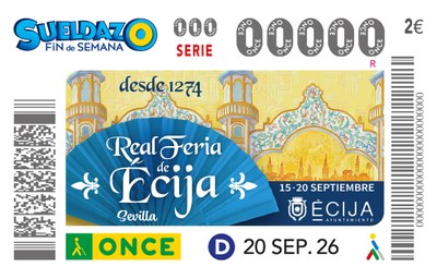 Cupón de la ONCE dedicado a la Real Feria de Écija
